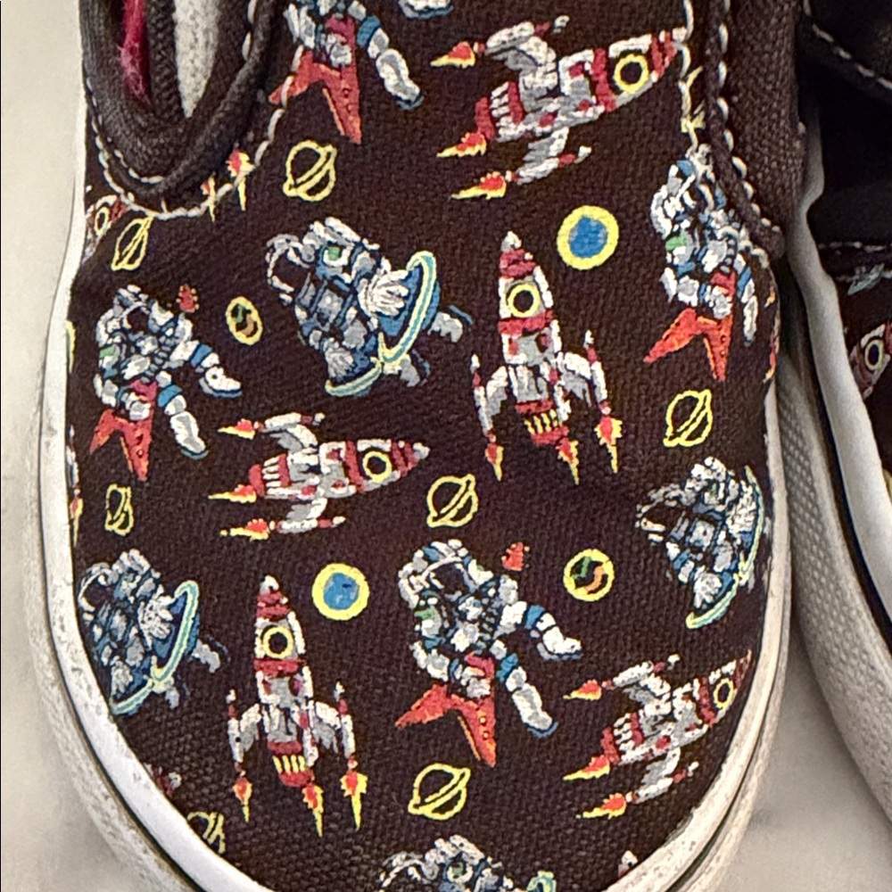 Vans Kids Black Space Patterned Slip-On Sneakers - Picture 3 of 3